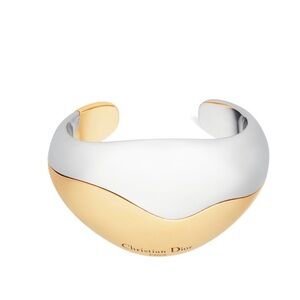 Dior Two-Tone Gold and Silver Wave Cuff Bracelet